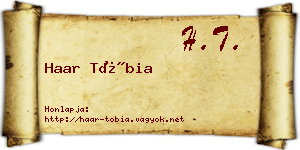 Haar Tóbia névjegykártya